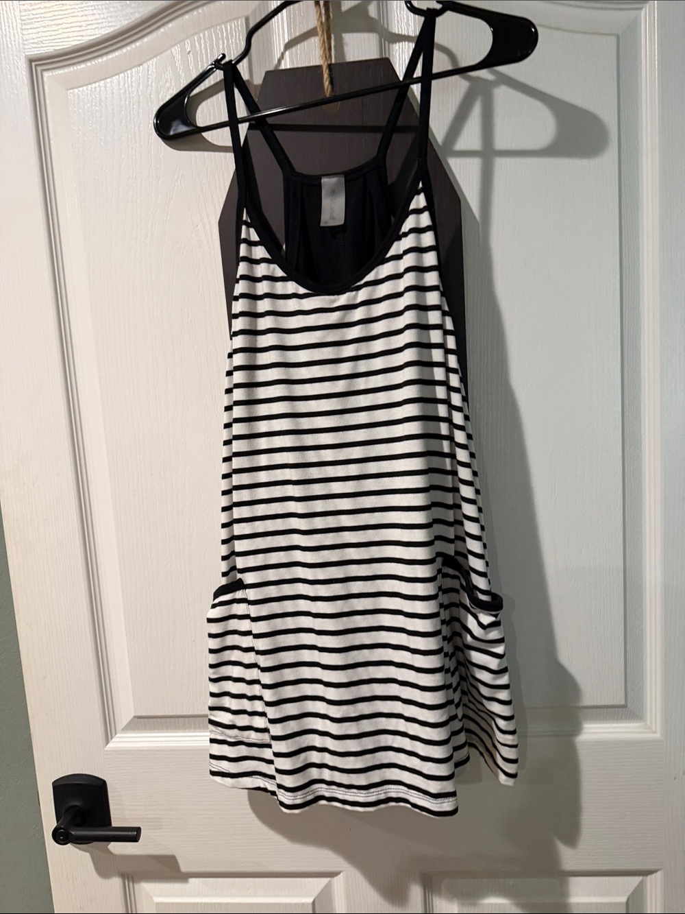 As revival Striped Black & White Tank Dress with shorts built in